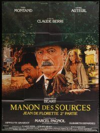 2b459 MANON OF THE SPRING French 1p '87 Claude Berri, Yves Montand, art by Michel Jouin!