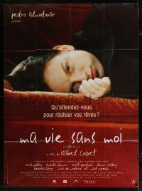 2b476 MY LIFE WITHOUT ME French 1p '03 super close up of Sarah Polley laying on couch!