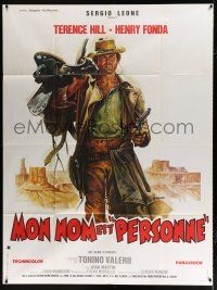 2b478 MY NAME IS NOBODY style B French 1p '74 Il Mio nome e Nessuno, art of Terence Hill by Casaro!