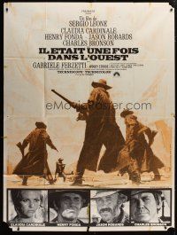 2b486 ONCE UPON A TIME IN THE WEST French 1p R70s Leone, art of Cardinale, Fonda, Bronson & Robards!