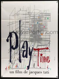 2b501 PLAYTIME French 1p '67 Jacques Tati, great artwork by Baudin & Rene Ferracci!