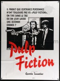 2b508 PULP FICTION French 1p '94 Tarantino, should Travolta & Jackson give 'em a second chance?