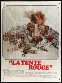 2b515 RED TENT French 1p '71 art of Sean Connery & Claudia Cardinale by Howard Terpning!