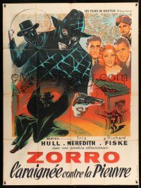 2b544 SPIDER'S WEB French 1p R50s different art of Zorro-like hero & masked criminal with gun!