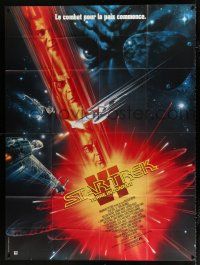 2b550 STAR TREK VI French 1p '92 William Shatner, Leonard Nimoy, cool art by John Alvin!