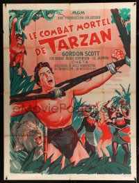 2b558 TARZAN'S FIGHT FOR LIFE French 1p R60s close up of Gordon Scott bound with arms outstretched!