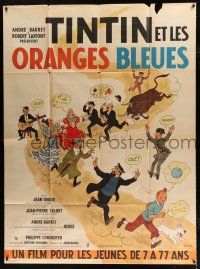 2b565 TINTIN ET LES ORANGES BLEUES French 1p '64 art by Herge, from his classic cartoon, rare!