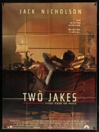 2b576 TWO JAKES French 1p '90 different image of Jack Nicholson leaning back in chair at desk!