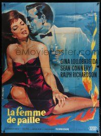 2b595 WOMAN OF STRAW French 1p '64 art of Sean Connery & super sexy Gina Lollbrigida by Allard!