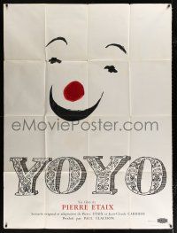 2b597 YO YO French 1p '65 Pierre Etaix, really cool smiling circus clown face art!