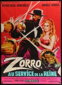 2b600 ZORRO IN THE COURT OF ENGLAND French 1p '69 Belinsky art of the masked hero protecting girl!
