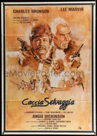 2b033 DEATH HUNT Italian 1p '81 artwork of Charles Bronson & Lee Marvin with guns by John Solie!