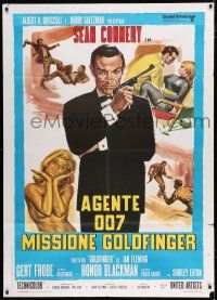 2b059 GOLDFINGER Italian 1p R70s cool artwork of Sean Connery as secret agent James Bond 007!