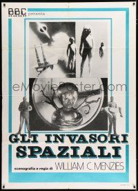 2b074 INVADERS FROM MARS Italian 1p R76 classic, different images of monsters from outer space!