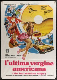 2b078 LAST AMERICAN VIRGIN Italian 1p '83 Blondie, The Cars, Devo, teen comedy, different art!
