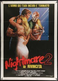 2b110 NIGHTMARE ON ELM STREET 2 Italian 1p '86 creepy horror artwork with monster in mirror!