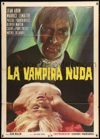 2b113 NUDE VAMPIRE Italian 1p '70 Calma art of wacky vampire & his sexy female victim!