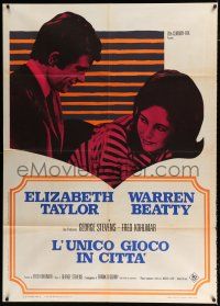 2b116 ONLY GAME IN TOWN Italian 1p '70 Elizabeth Taylor & Warren Beatty are in love in Las Vegas!