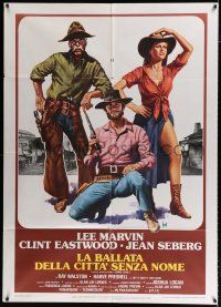 2b119 PAINT YOUR WAGON Italian 1p R70s Aller art of Clint Eastwood, Lee Marvin & sexy Jean Seberg!