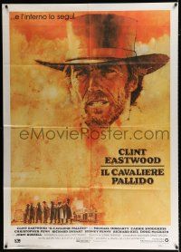 2b120 PALE RIDER Italian 1p '85 great artwork of cowboy Clint Eastwood by C. Michael Dudash!