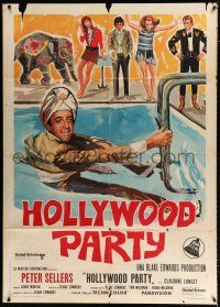 2b122 PARTY Italian 1p '69 different art of Peter Sellers in swimming pool, Hollywood Party!