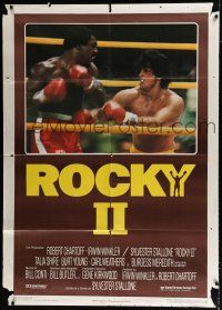 2b131 ROCKY II Italian 1p R80s Sylvester Stallone & Carl Weathers fighting in ring, boxing sequel!