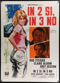 2b153 THREE INTO TWO WON'T GO Italian 1p '69 Rod Steiger, Claire Bloom, Avelli art of Judy Geeson!
