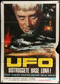 2b157 UFO DISTRUGGETE BASE LUNA Italian 1p '74 Destroy the Moon Base, cool sci-fi artwork!