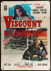 2b161 VISCOUNT Italian 1p '67 Bonazzi art of criminals robbing huge safe + girl with cash!