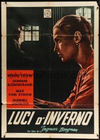 2b163 WINTER LIGHT Italian 1p '63 Ingmar Bergman, different close up art of Ingrid Thulin!