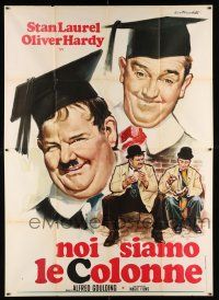 2b182 CHUMP AT OXFORD Italian 2p R69 art of Laurel & Hardy in graduation caps by Ezio Tarantelli!