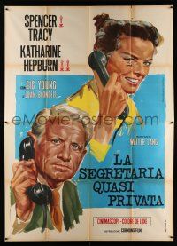 2b188 DESK SET Italian 2p R1968 Scalera & Tarantelli art of Spencer Tracy & Katharine Hepburn!