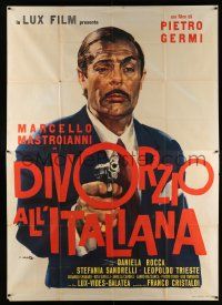 2b191 DIVORCE - ITALIAN STYLE Italian 2p '62 Divorzio all'Italiana, art of Mastroianni by Ciriello!