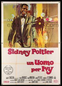 2b196 FOR LOVE OF IVY Italian 2p '68 Daniel Mann, colorful artwork of Sidney Poitier by Bob Peak!