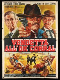 2b200 HOUR OF THE GUN Italian 2p '68 different art of James Garner as Wyatt Earp, Robards & Ryan!