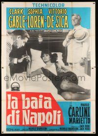 2b205 IT STARTED IN NAPLES Italian 2p '61 Clark Gable, Sophia Loren & Vittorio De Sica, different!