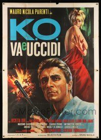 2b208 K.O. VA E UCCIDI Italian 2p '66 Piovano art of Mauro Nicola Parenti & sexy Lucretia Love!