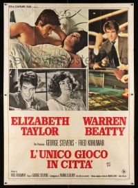 2b227 ONLY GAME IN TOWN Italian 2p '70 Elizabeth Taylor & Warren Beatty are in love in Las Vegas!