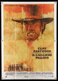 2b229 PALE RIDER Italian 2p '85 great artwork of cowboy Clint Eastwood by C. Michael Dudash!