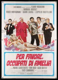 2b231 PER FAVORE OCCUPATI DI AMELIA Italian 2p '82 art of sexy Barbara Bouchet & top cast!
