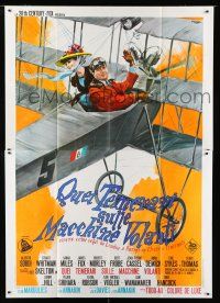 2b253 THOSE MAGNIFICENT MEN IN THEIR FLYING MACHINES Italian 2p '65 different Nistri airplane art!
