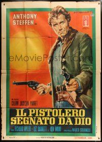 2b260 TWO PISTOLS & A COWARD Italian 2p '68 Steffen, spaghetti western art by Ezio Tarantelli!
