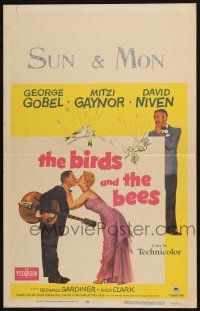 2b654 BIRDS & THE BEES WC '56 wacky art of George Gobel, Mitzi Gaynor, & David Niven!