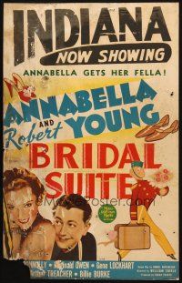 2b663 BRIDAL SUITE WC '39 sexy Annabella gets her fella Robert Young, cool artwork!
