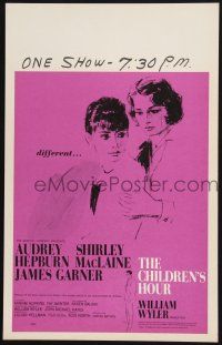 2b672 CHILDREN'S HOUR WC '62 close up artwork of Audrey Hepburn & Shirley MacLaine!