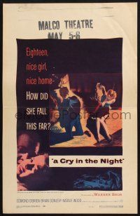 2b682 CRY IN THE NIGHT WC '56 Natalie Wood is even more exciting than in Rebel Without a Cause!