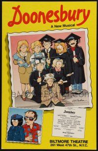 2b692 DOONESBURY stage play WC '83 great cartoon comic strip cast portrait art by Garry Trudeau!