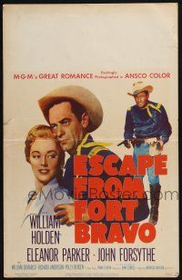 2b703 ESCAPE FROM FORT BRAVO WC '53 cowboy William Holden, Eleanor Parker, John Sturges directed!