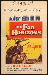 2b708 FAR HORIZONS WC '55 art of Charlton Heston & Fred MacMurray as Lewis & Clark + Donna Reed!