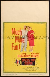 2b722 FULL OF LIFE WC '57 artwork of newlyweds Judy Holliday & Richard Conte, much more fun!